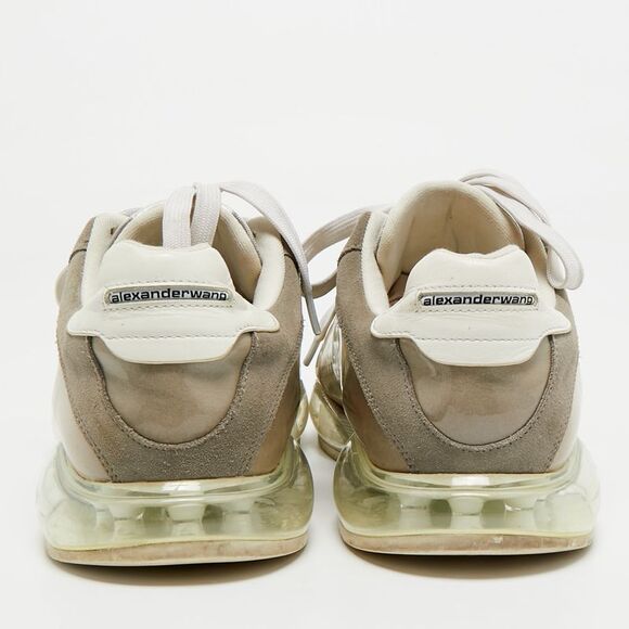 Alexander Wang Grey/white Pvc Suede And Leather Stadium Low Top Sneakers Size - Picture 5 of 7